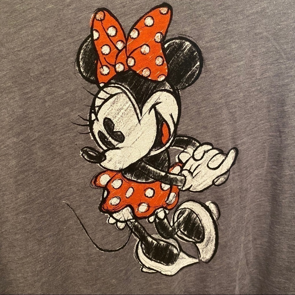 DISNEY Mini Mouse Gray Tee Size Small - Picture 2 of 4